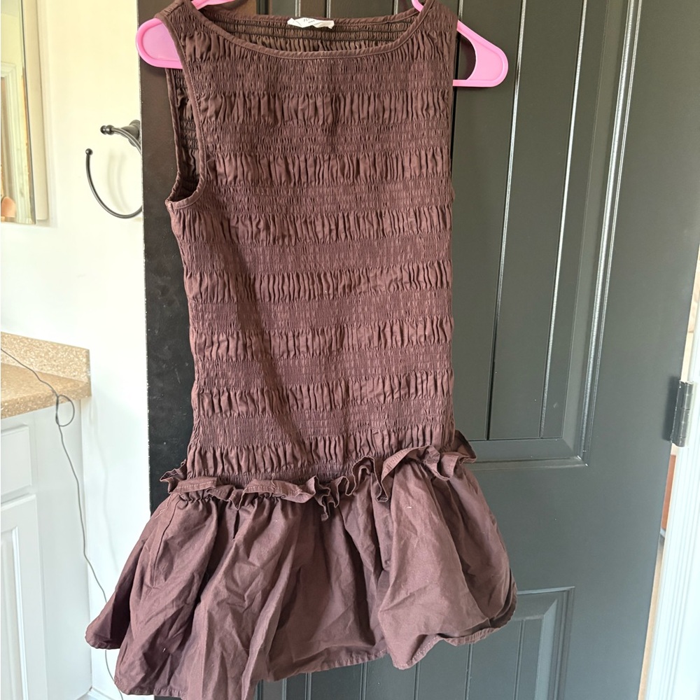 brown peppermayo mini dress